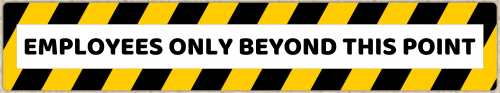 Employees Only Beyond This Point Hard Surface Floor Decal 48